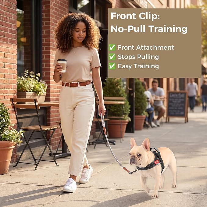 No Pull Dog Harness with Handle, French Bulldog Adjustable Reflective Dog Vest - Image 7