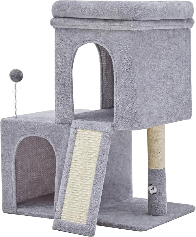 32inch Tall Cat Tree with 2 cat condo by WOOCHPET