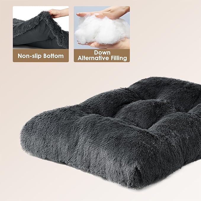EHEYCIGA Fluffy Dog Crate Bed for Small Dogs, Plush Faux Fur Crate Pad - Image 4
