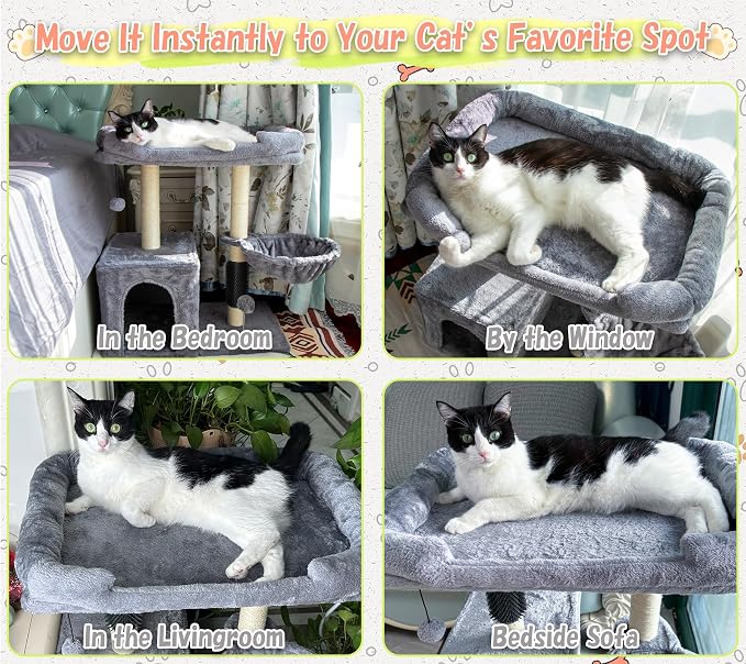 28.4" Small Cat Tree Tower, Cat Scratching Post - Image 8