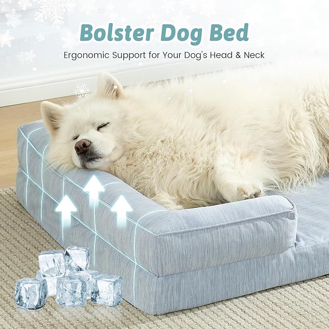 Cooling Dog Bed for Extra Large Dogs, Q-Max >0.4 Summer Cool Orthopedic Foam - Image 4