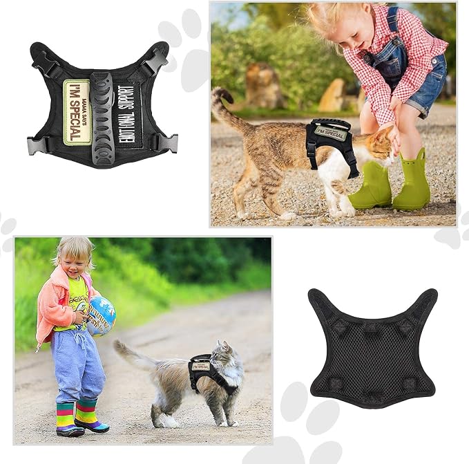 Tactical Cat Harness for Walking Escape Proof, Soft Mesh Adjustable Pet Vest - Image 4