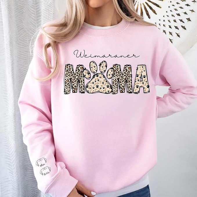 Personalized Dog Breed Mama Sweatshirt, Custom Paw Print Sweater, Cozy Pet - Image 5