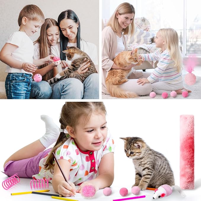 24 Pcs Cat Toys Set Interactive Kitten Toys Pack Including Collapsible Play - Image 6