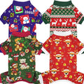 Xpudac 4 Pack Dog Christmas Pajamas Reindeer Puppy Clothes Cute Santa Claus Dog by XPUDAC