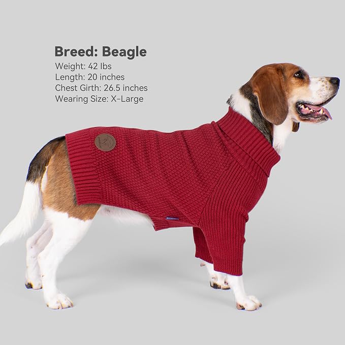 cyeollo Small Dog Christmas Sweater Warm Turtleneck Knitted Pet Winter Dog - Image 8