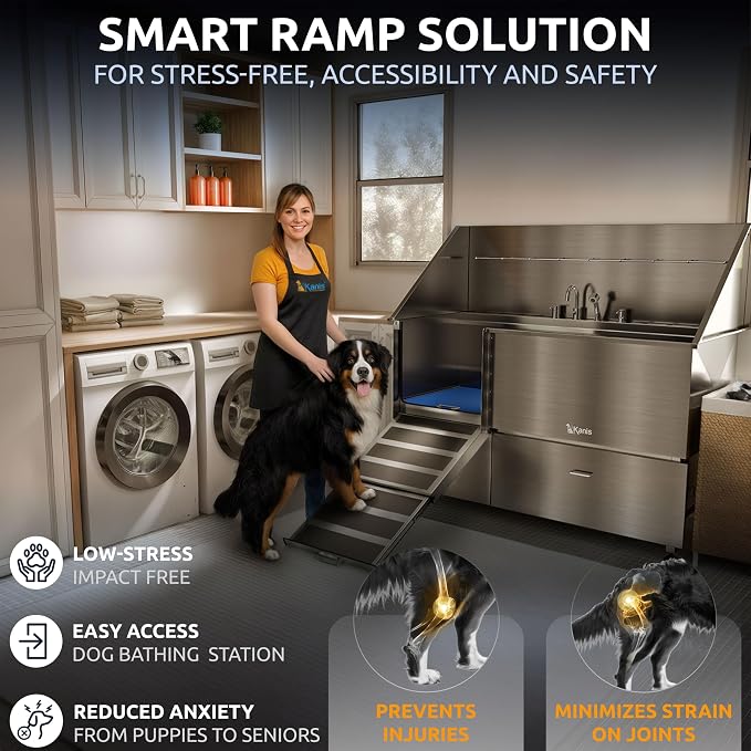 KANIS Professional Dog Washing Station 304 Stainless Steel Pet Wash Sink - Image 3