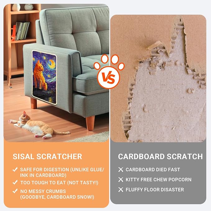 SOLDAY Sisal Cat Wall Scratcher 22x13 inch - Image 7