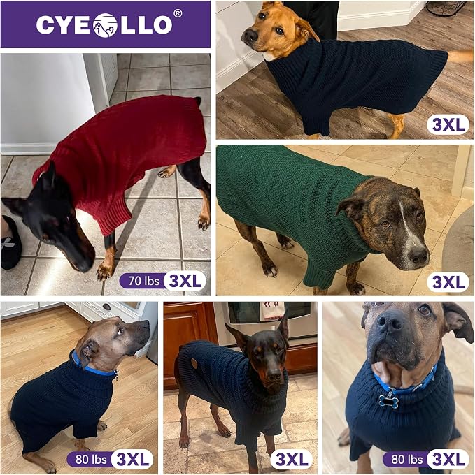 cyeollo 4XL Dog Sweater, Stretchable & Cozy Warm Dog Sweaters - Image 6