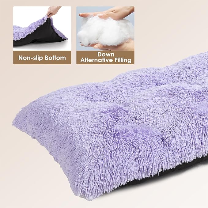 EHEYCIGA Fluffy Dog Crate Bed for Medium Dogs, Plush Faux Fur Crate Pad - Image 4