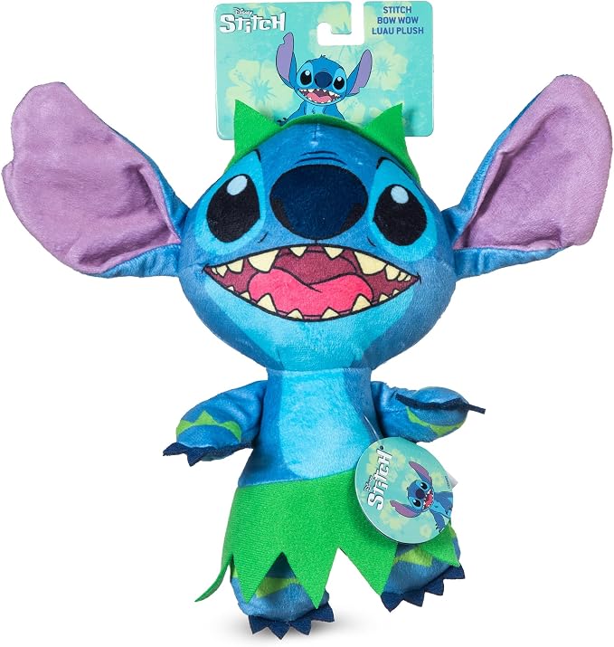 Disney for Pets Lilo and Stitch Bow Wow Luau Plush Dog Toy, – Squeaker & by Disney
