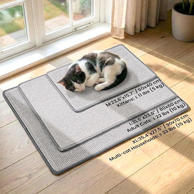 Extra Large Cat Scratcher Mat, Natural Sisal Cat Scratching Pad - Image 8