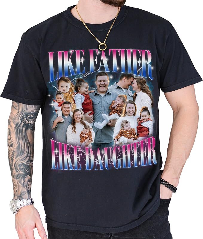 Custom Dad Shirt Personalized Picture T-Shirt by Pikurluv