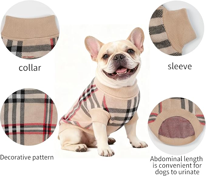 Small/Medium Dog Sweater, Warm Dog Winter Coat w/Sleeves, Comfortable High Neck - Image 6