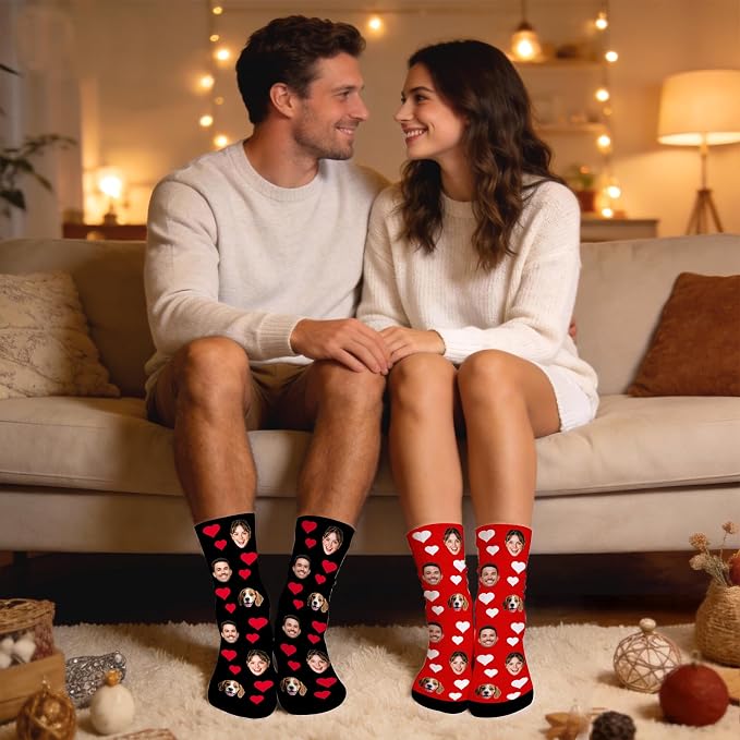 Artsadd Custom Face Socks for Women Men Cat Dog Lovers, Customized Unisex Funny - Image 6