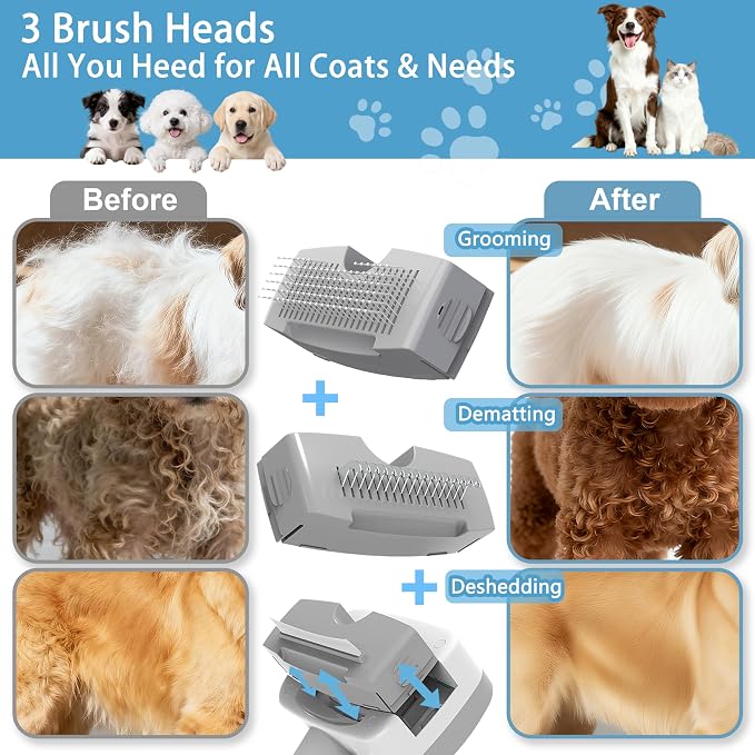 Pet Steam Brush for Dogs & Cats, 5-in-1 Self-Cleaning Dog Steam Brush - Image 2