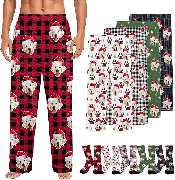 Custom Couple Pajama Pants Sock by FUNAO