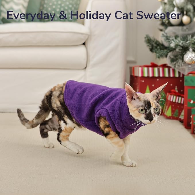 PUMYPOREITY Cat Sweater, Warm Kitten Clothes, Fleece Winter Coat - Image 5