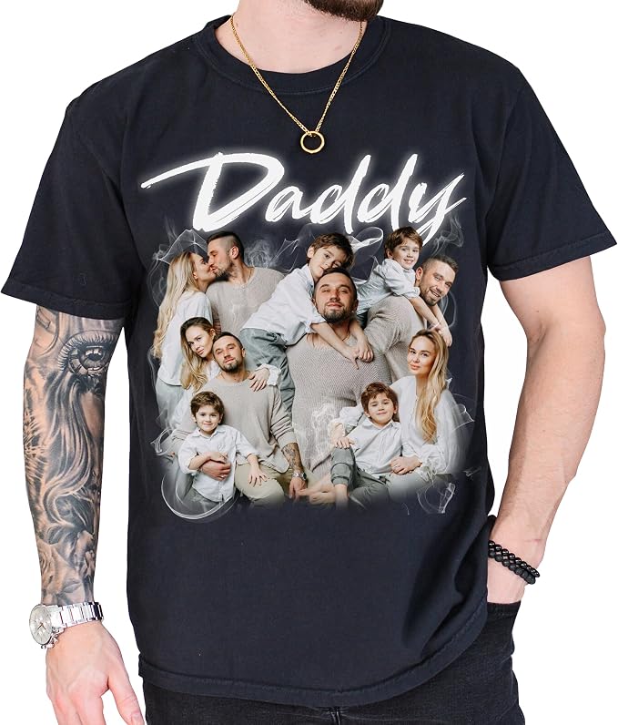 Custom Dad Shirt Personalized Picture T-Shirt by Pikurluv