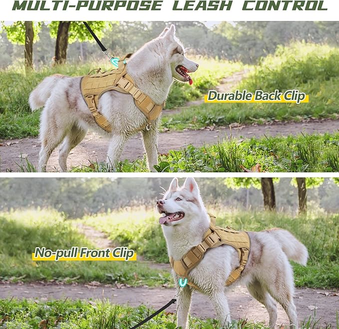 WINGOIN Tactical Dog Harness for Medium Dogs, Heavy Duty No Pull Dog Harness - Image 3