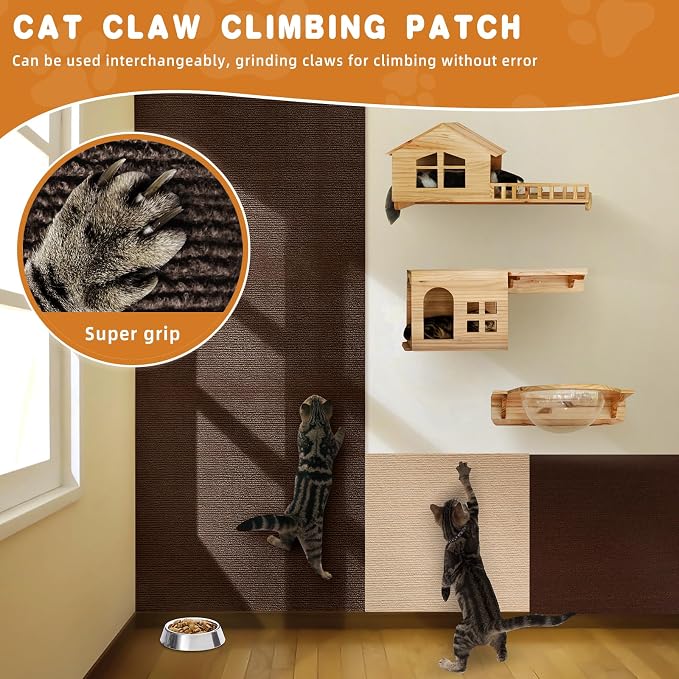 4pack Cat Scratch Couch Furniture and Wall Protector | Adhesive Cat Scratch Pad - Image 4