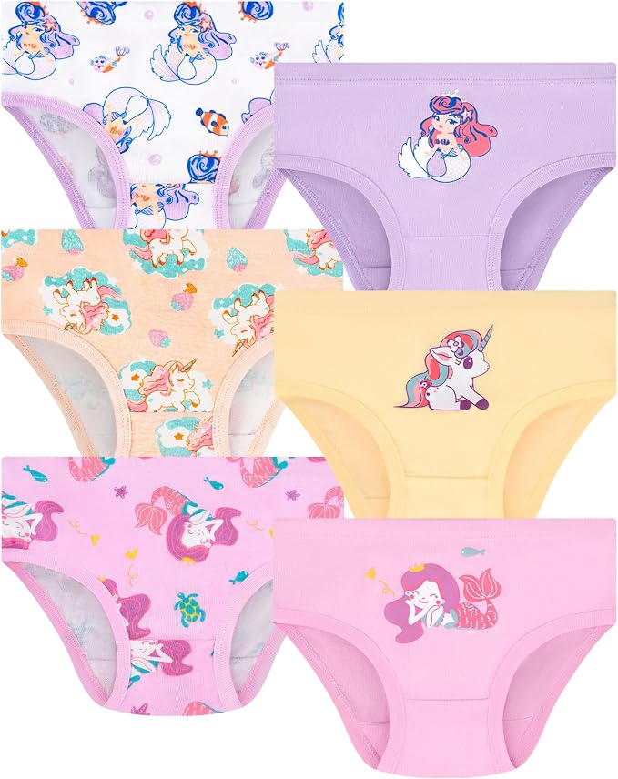 Girls and Toddlers 100% Cotton Underwear Tagless Soft Panties Size 2-3T by JAHSIYI