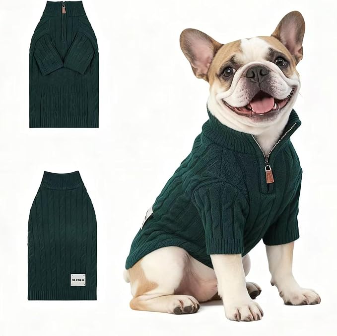 Small/Medium Dog Sweater, Warm Dog Winter Coat w/Sleeves, Comfortable High Neck by H%C3%B3P%C3%AAng-i%C3%BA
