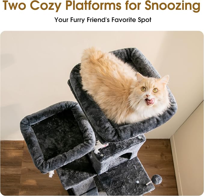MWPO 70.1-Inch Large Cat Tree, Plush Cat Condo - Image 4