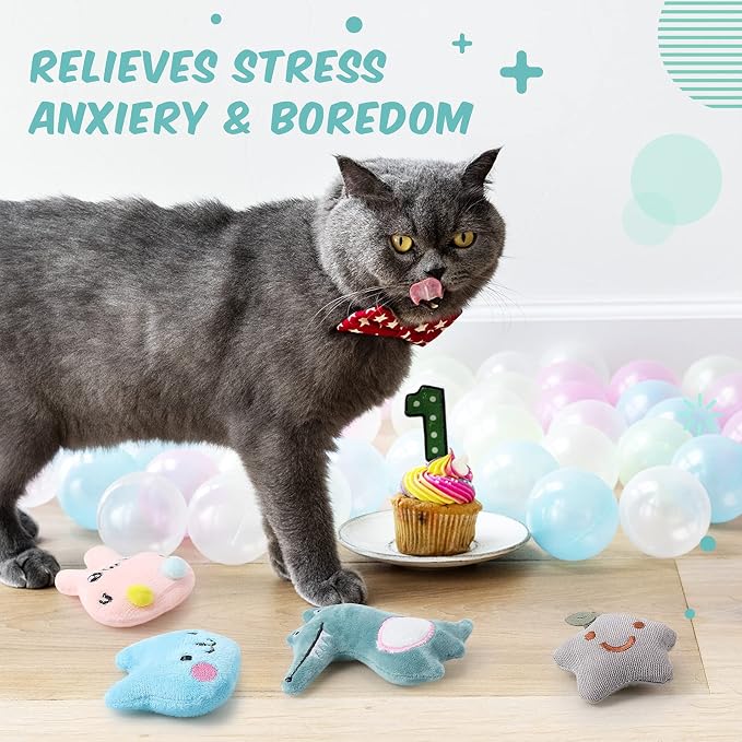 Gejoy 20 Pieces Catnip Toys for Indoor Cat Plush Kitten Cat Chew Toys Catnip - Image 5