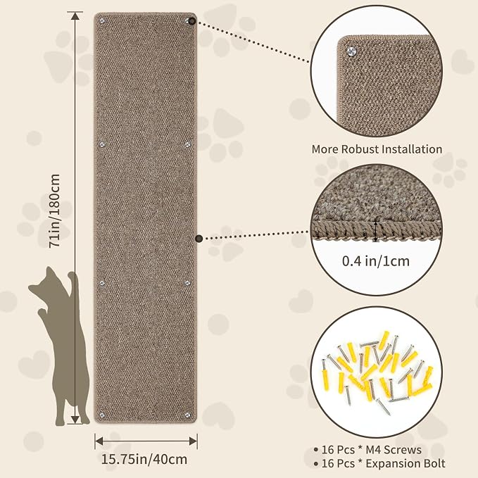 FHTONGE 71x15.8 Thickened Cat Wall Climbing Carpet - Image 2