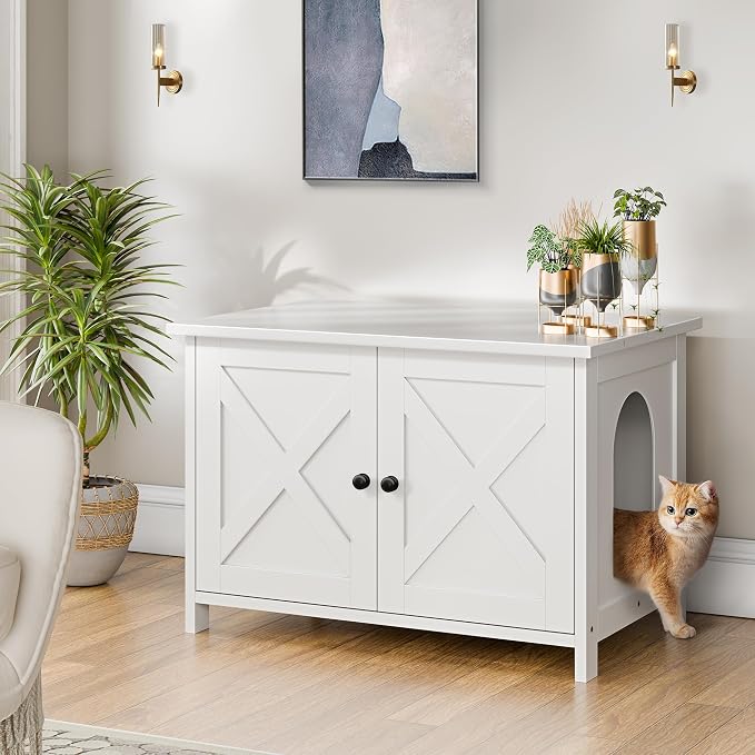 Shintenchi Cat Littler Box Enclosure, Litter Box Furniture Hidden - Image 6