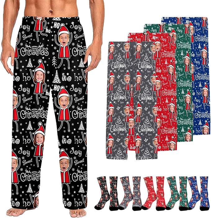 Custom Couple Pajama Pants Sock by FUNAO