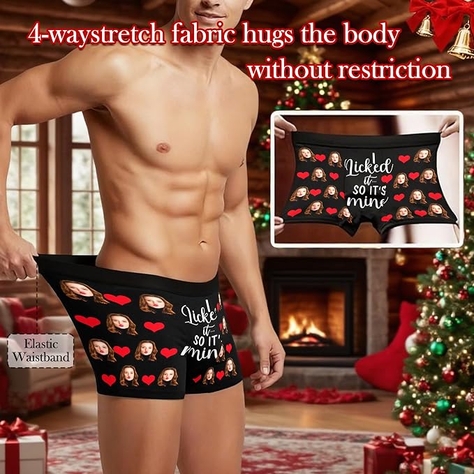 M YESCUSTOM Custom Faces Funny Short Briefs Gift - Image 3