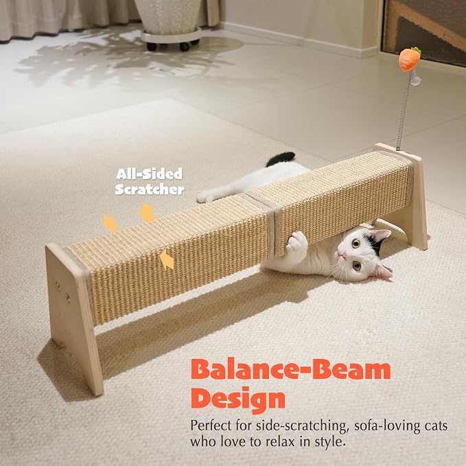 PETKARAY Horizontal Scratching Post, Large Cat Scratcher - Image 2