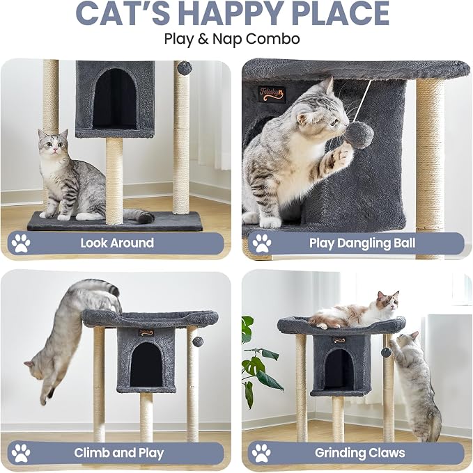 Cat Tree Tower Scratching Post for Indoor Large Cats, Small Cat Tree - Image 3
