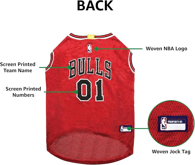 Pets First NBA CHICAGO BULLS DOG Jersey, X-Large - Image 6