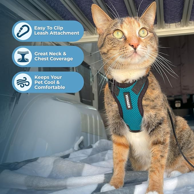 Voyager Escape-Proof Step-In Lock Cat Harness & 5ft Neoprene-Handle Leash Set - Image 5