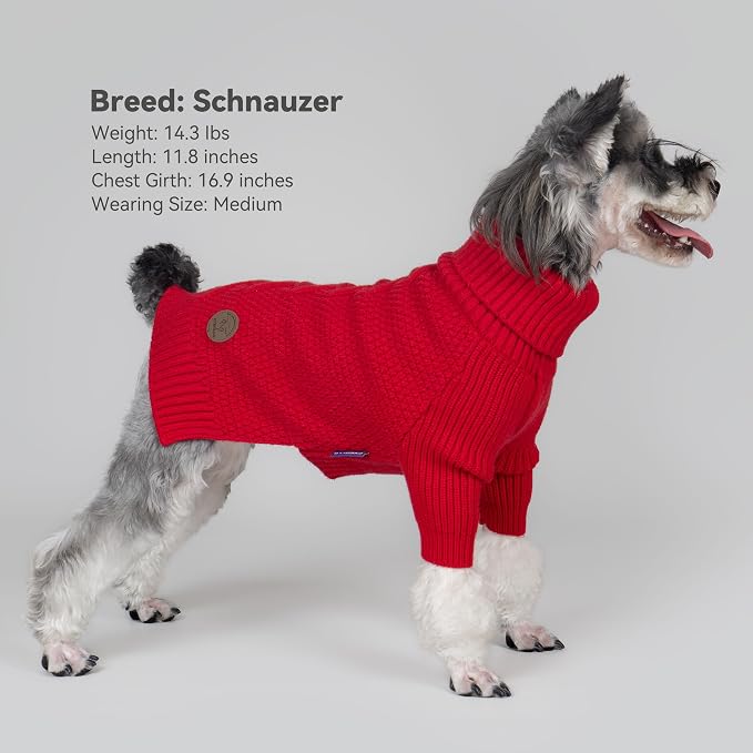cyeollo Dog Christmas Sweaters for Medium Dogs Male, Stretchy Warm Turtleneck - Image 2
