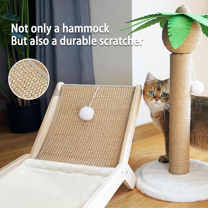 PETKARAY Beach Chair Cat Hammock, Elevated Cat Beds - Image 3