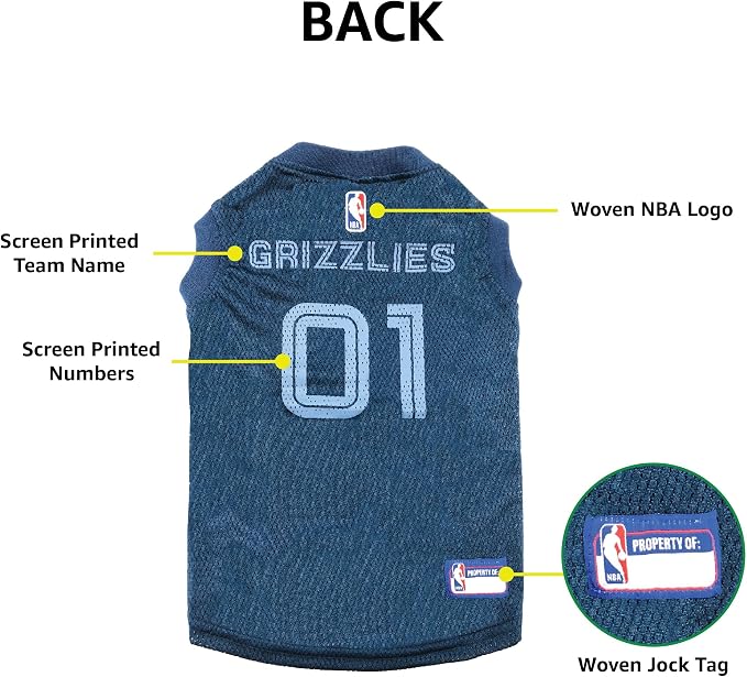 Pets First NBA MEMPHIS GRIZZLIES DOG Jersey, Large - Image 6