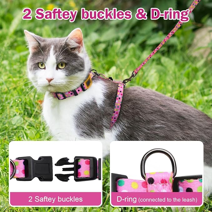 Hikiko Cat Harness and Leash Set Escape Proof Adjustable Walking Travel Cute - Image 5