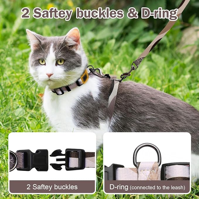 Hikiko Cat Harness and Leash Set Escape Proof Adjustable Walking Travel Soft - Image 5