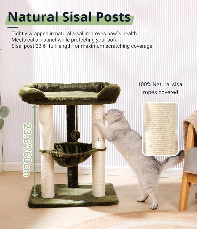 Happi N Pets 28" Cat Tree Tower, Tall Cat Scratching Post - Image 7