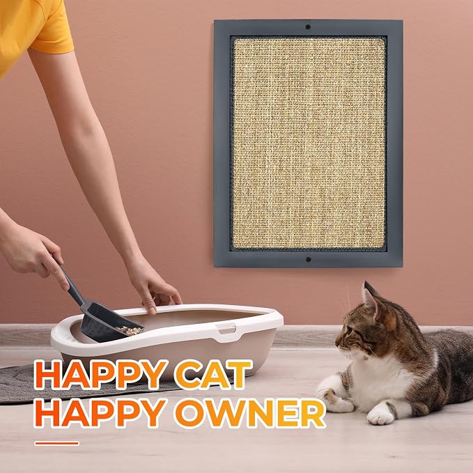 Cat Scratching Post, Natural Wooden Sisal Cat Wall Scratcher, Floor or Wall - Image 7