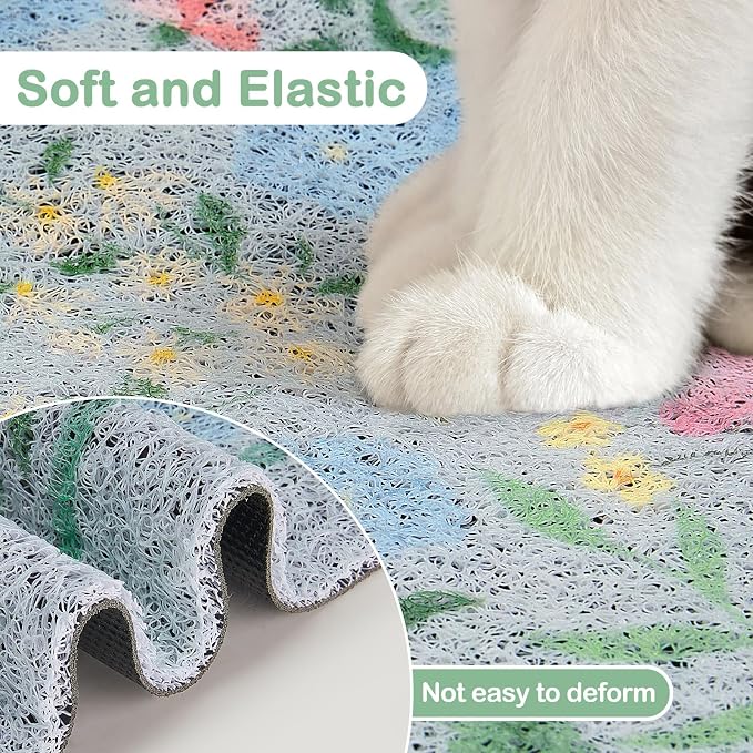 Glittme Cat Litter Mat with Non-Slip Bottom Litter Box Mat 24"X15" Litter - Image 6