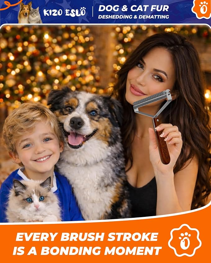 Extra Large 2-Sided Dog Brush For Shedding Undercoat Rake for Dogs & Cats & - Image 2