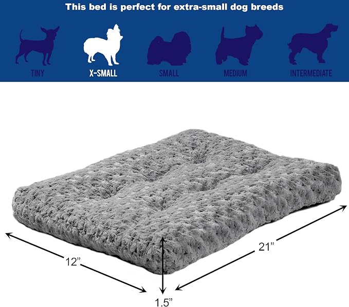 MidWest Homes for Pets XS QuietTime Deluxe Gray Ombré Swirl Plush Pet Bed - Image 3