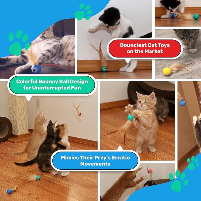 Bouncy Tails 3-Pack Cat Ball Toy - Image 5