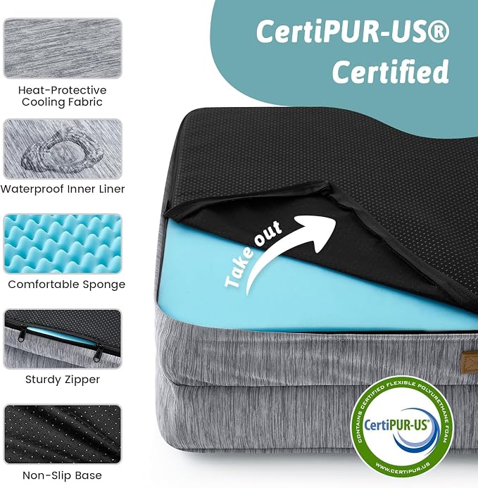 Cooling Dog Bed for Medium Small Size Dogs, Q-Max >0.4 Summer Cool Pet Bed - Image 3