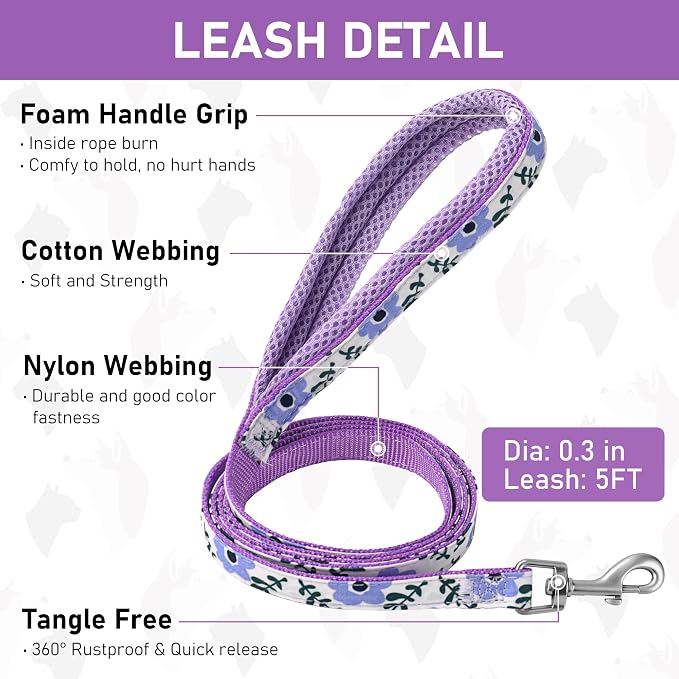GAMUDA Small Dog Harness Collar and Leash Set, Step in No Chock No Pull Soft - Image 5